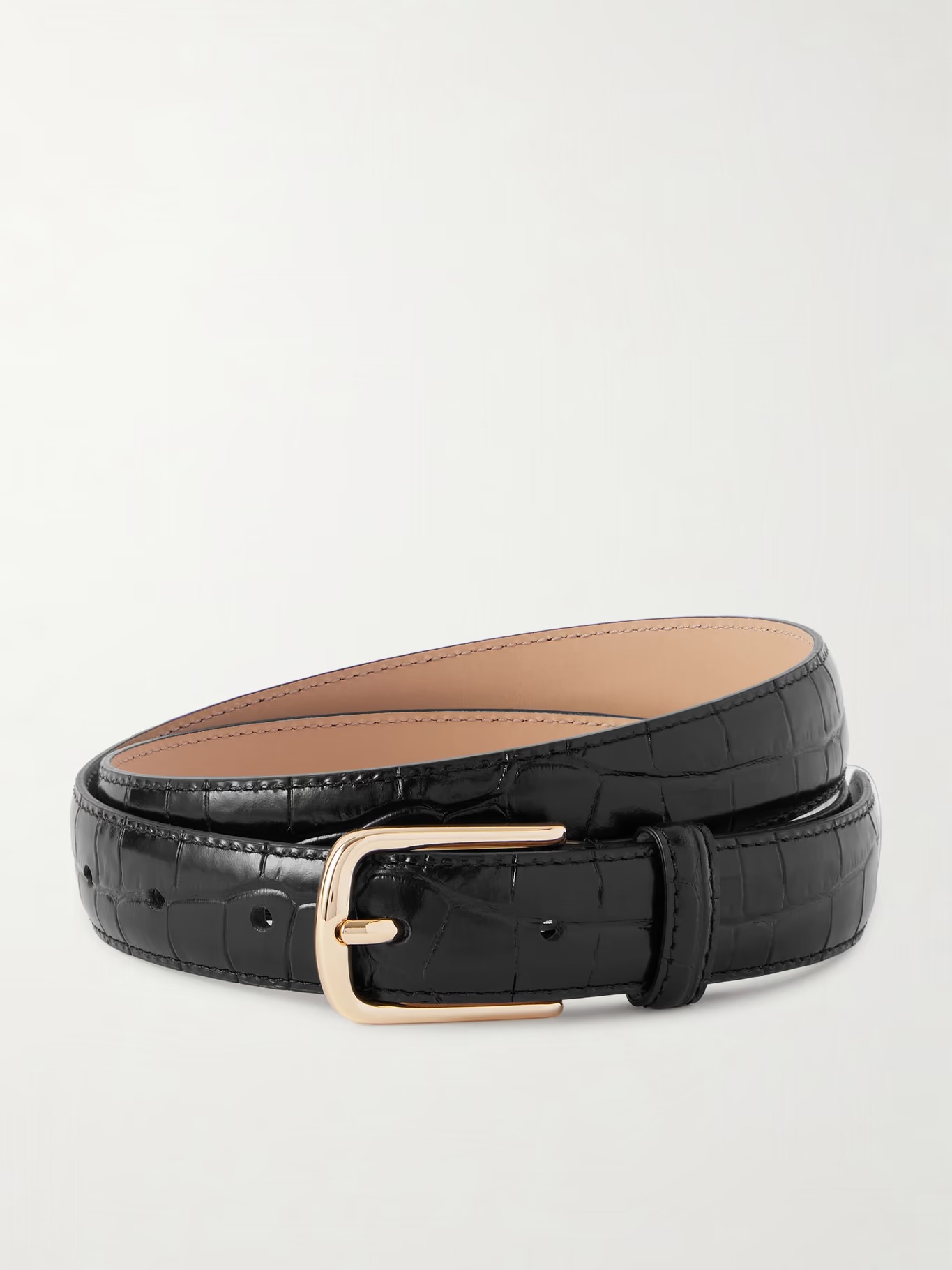 The Frankie Shop, Dione croc-effect leather belt