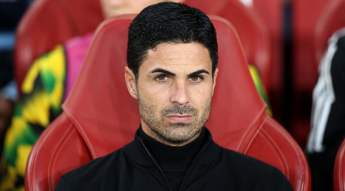 Arsenal manager Mikel Arteta looks on from the bench prior to the UEFA Europa League match between Arsenal and PSV Eindhoven on 20 October, 2022 at the Emirates Stadium, London, United Kingdom