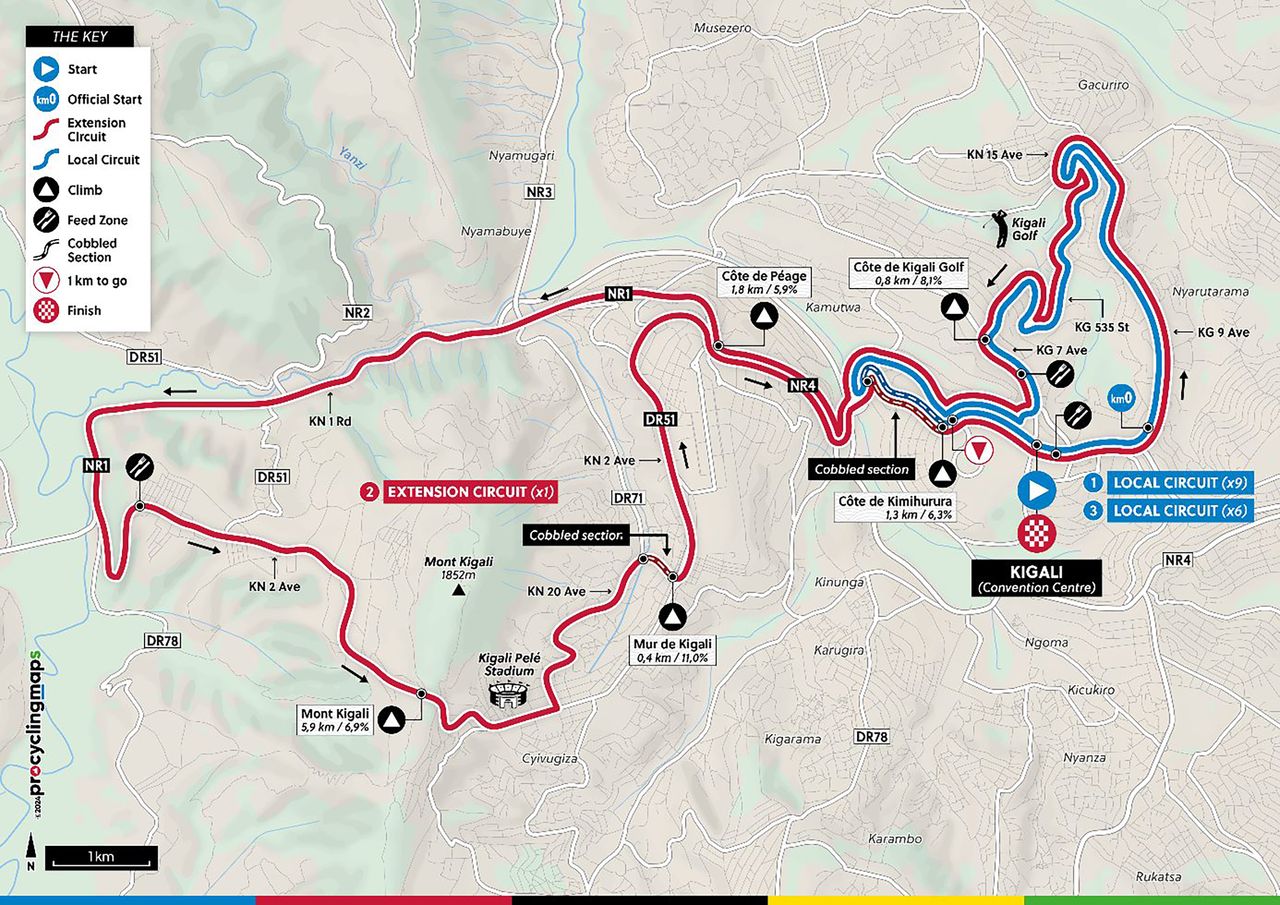 Men's road race route 2025 road cycling world championships