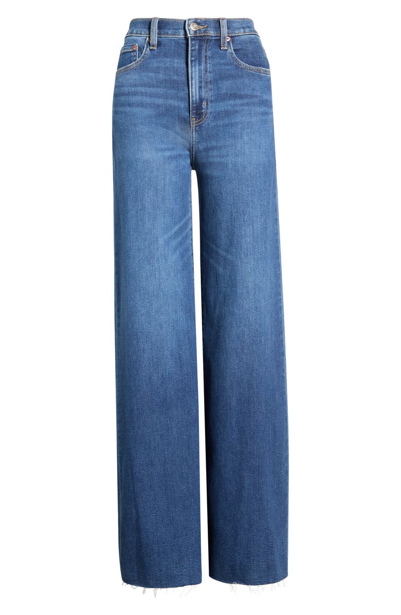 Far Out High Waist Raw Hem Wide Leg Jeans