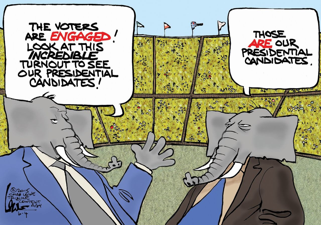 Political cartoon U.S. GOP 2016 Candidates