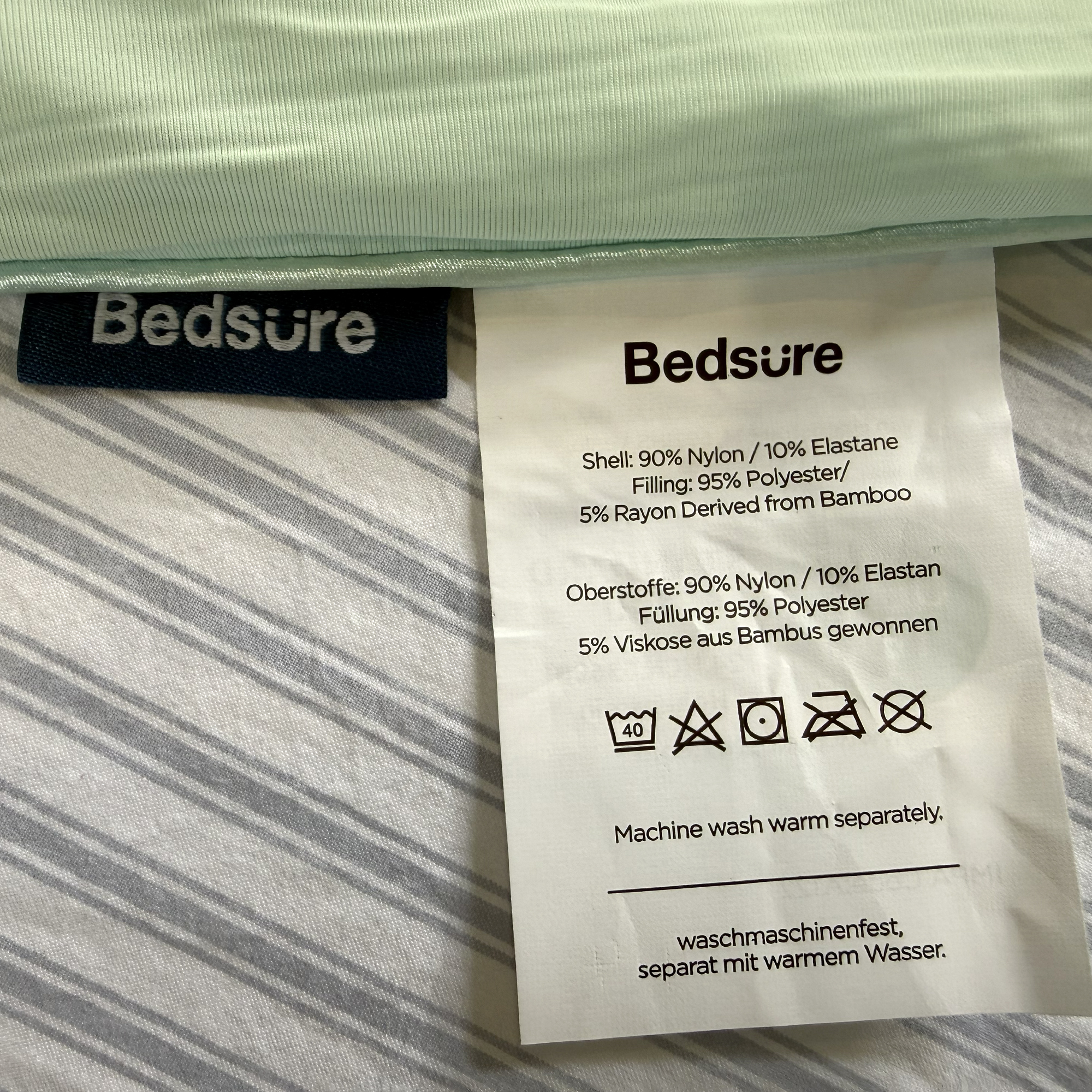 The Bedsure Cooling Duvet being tested at home