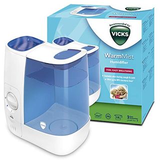 Vicks Warm Mist Humidifier - 3.8 Litre Tank - More Comfortable Sleep and Easy Breathing - Up to 99% Bacteria-Free Mist - Rooms Up to 37m2 - Bedroom Suitable - Essential Oil Pad Included - Vh845