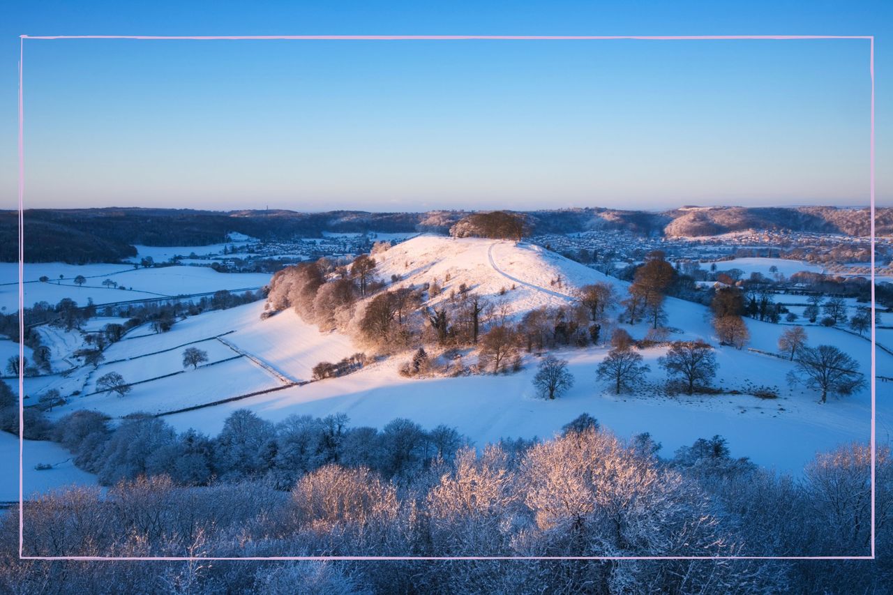 Snow covered hills in the UK