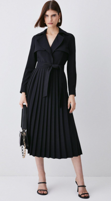 karen millen pleated trench dress Karen Millen Pleated Back Trench Coat in Berry