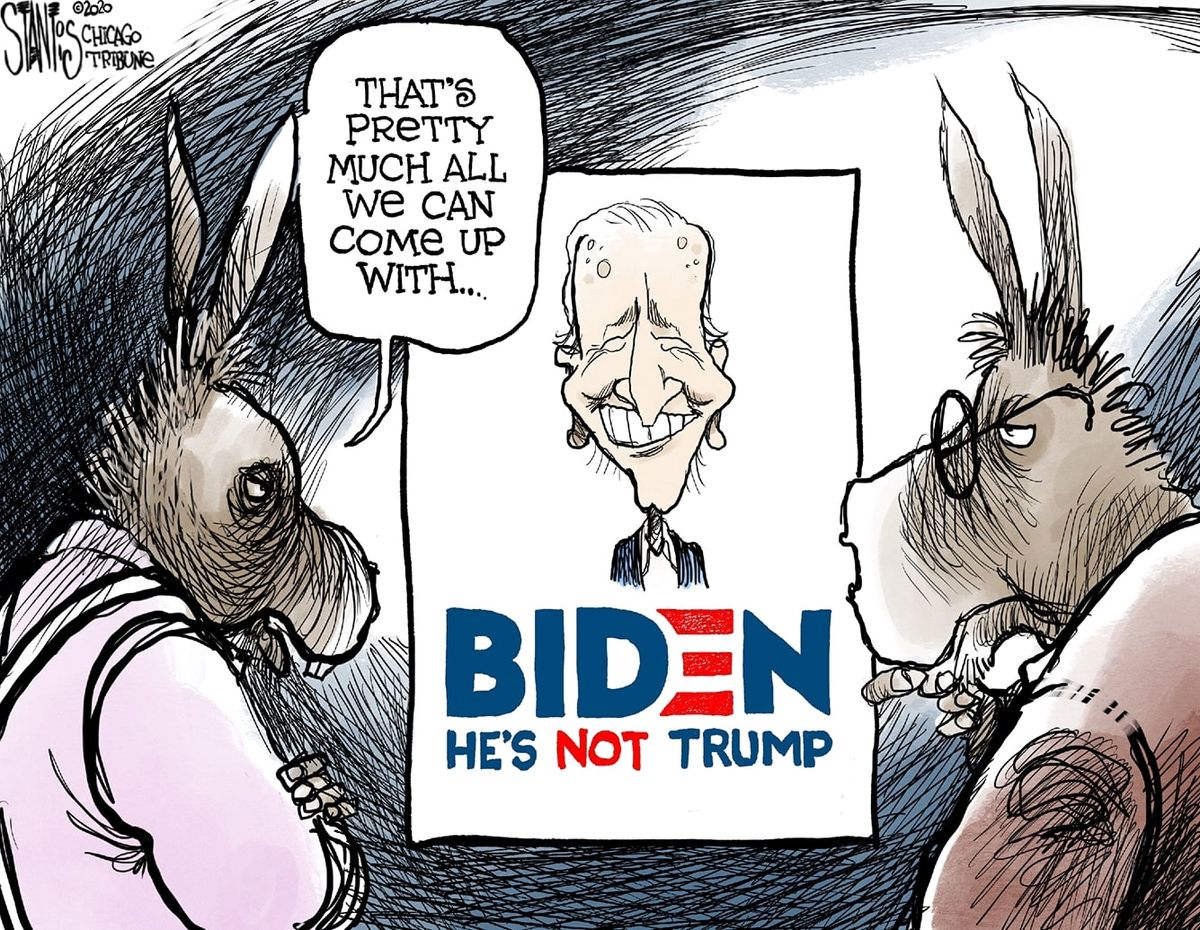 Political Cartoon U.S. Trump Joe Biden Democrats democratic primaries ...