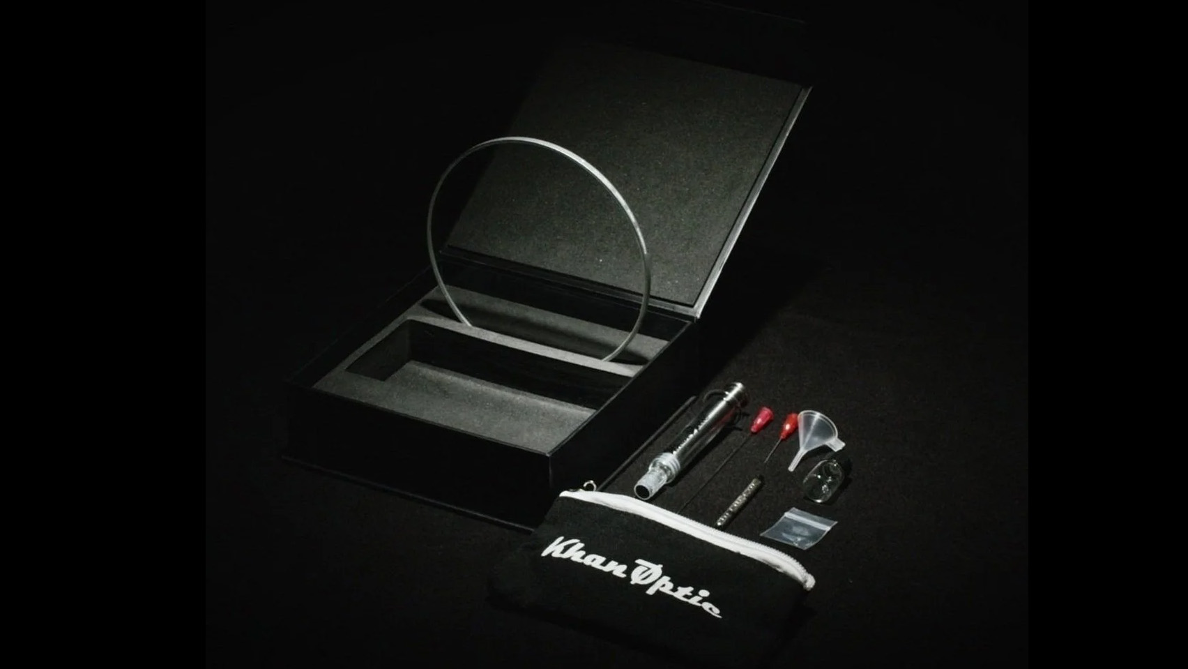 The KineticGlass filter kit on a black background