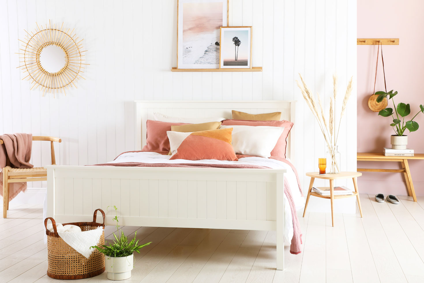 bedroom with wall panelling