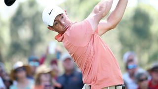 Rory McIlroy takes a shot in a practice round for The Players Championship