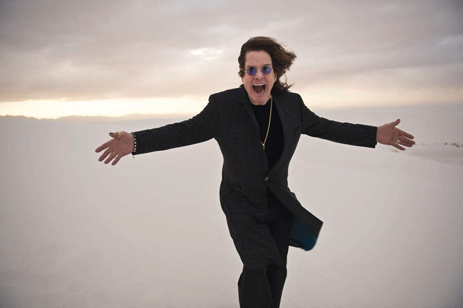 Ozzy pictured in the desert in White Sands, New Mexico