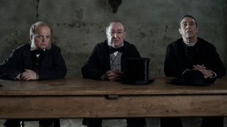 Toby Jones as Dr. McBrearty, Dermot Crowley as Sir Otway, Ciarán Hinds as Father Thaddeus in The Wonder