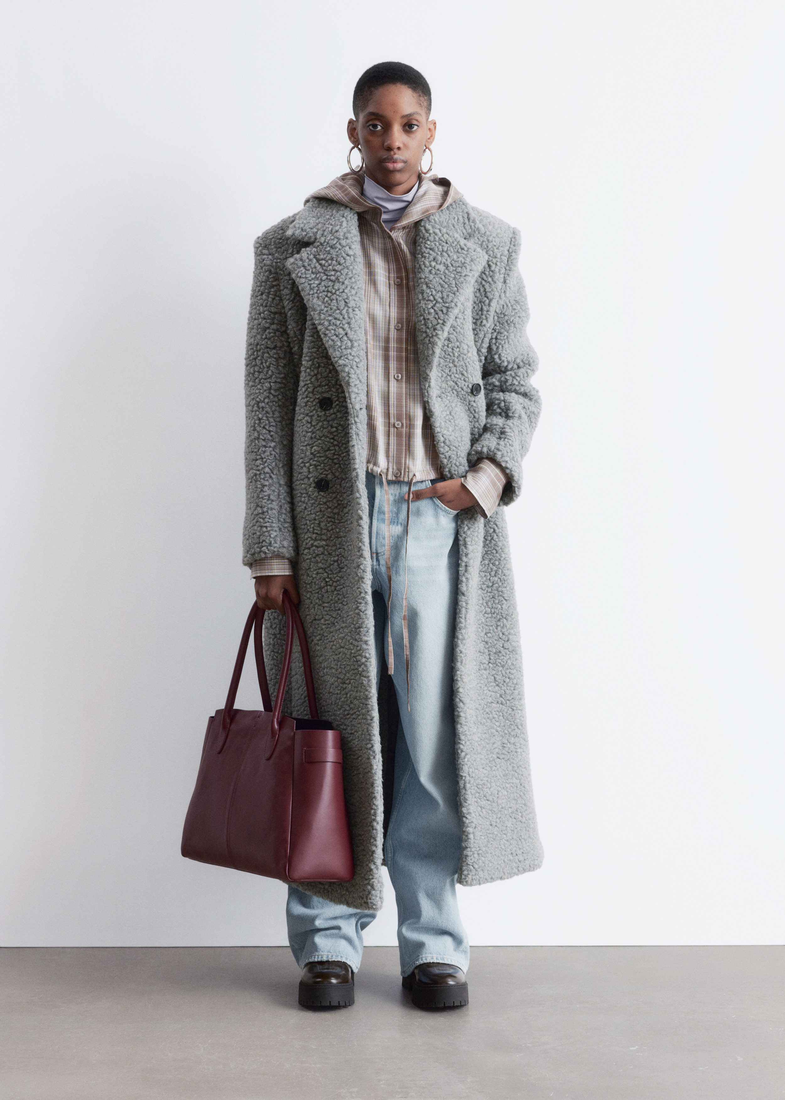 Wool Shearling Maxi Coat