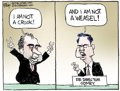 Political cartoon U.S. FBI Director Comey