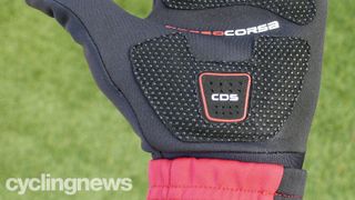 A close-up of the CDS pad on the palm of the Castelli Perfetto RoS gloves