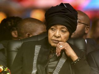 Winnie Mandela at Nelson Mandela's memorial service