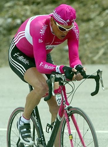 Jan Ullrich (T-Mobile) rode up at a measured pace to finish 30th