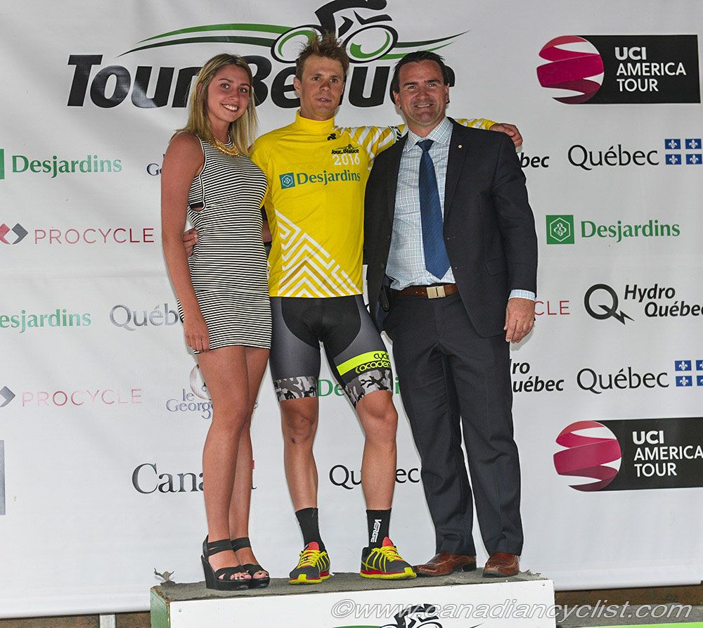 Mihkel R&auml;im (Cycling Academy) in yellow after stage 1 at Tour de Beauce