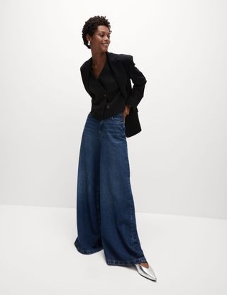 Lyocell™ Blend Wide Palazzo Leg Jeans