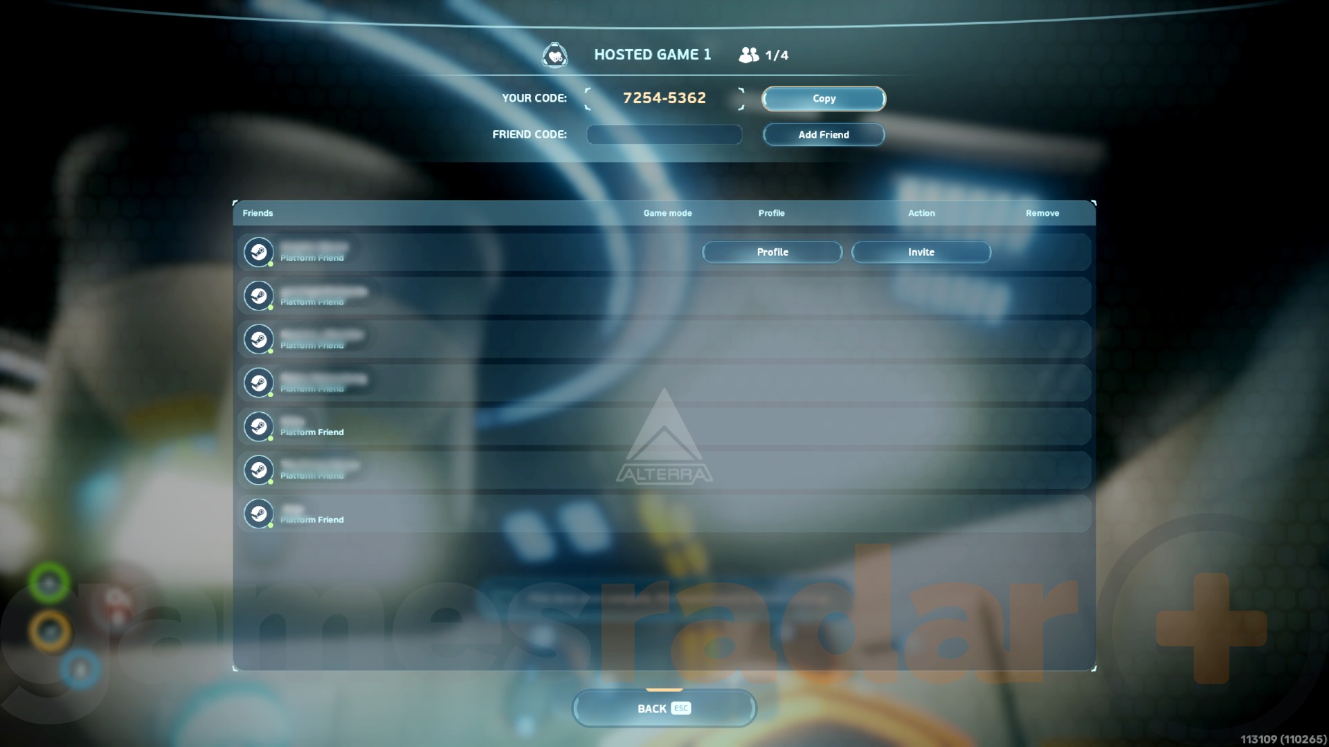 The multiplayer friend screen in Subnautica 2