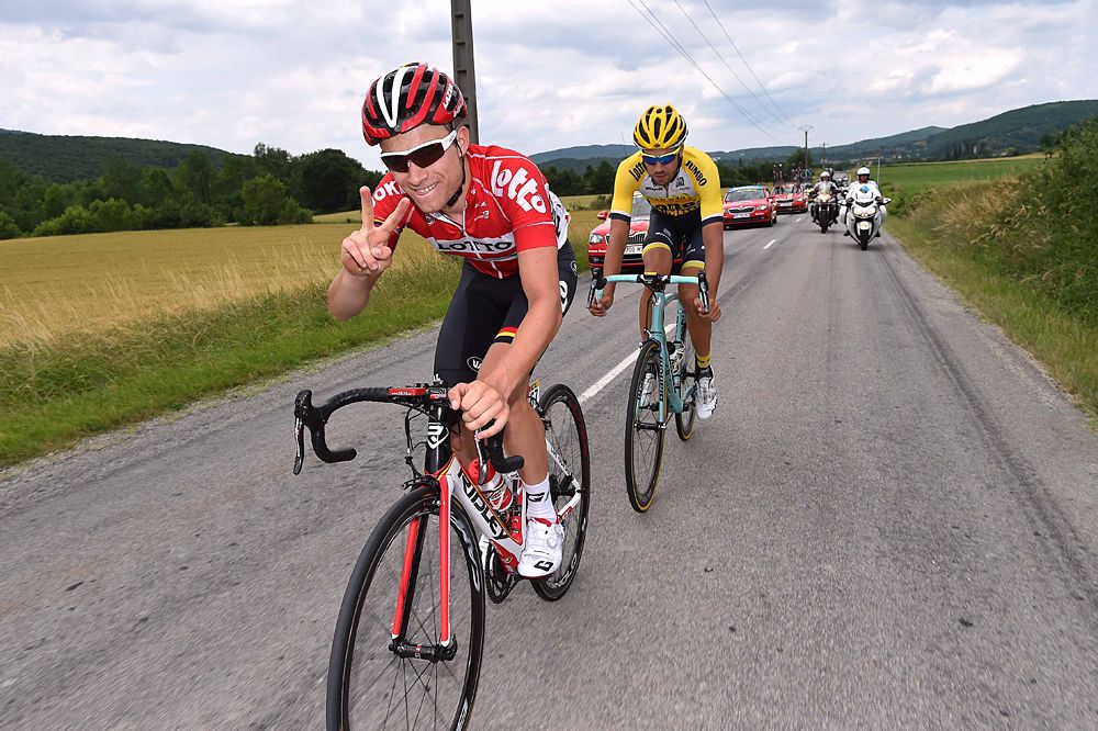 Tosh Van Der Sande (Lotto Soudal) and Martijn Keizer (Team LottoNL-Jumbo)