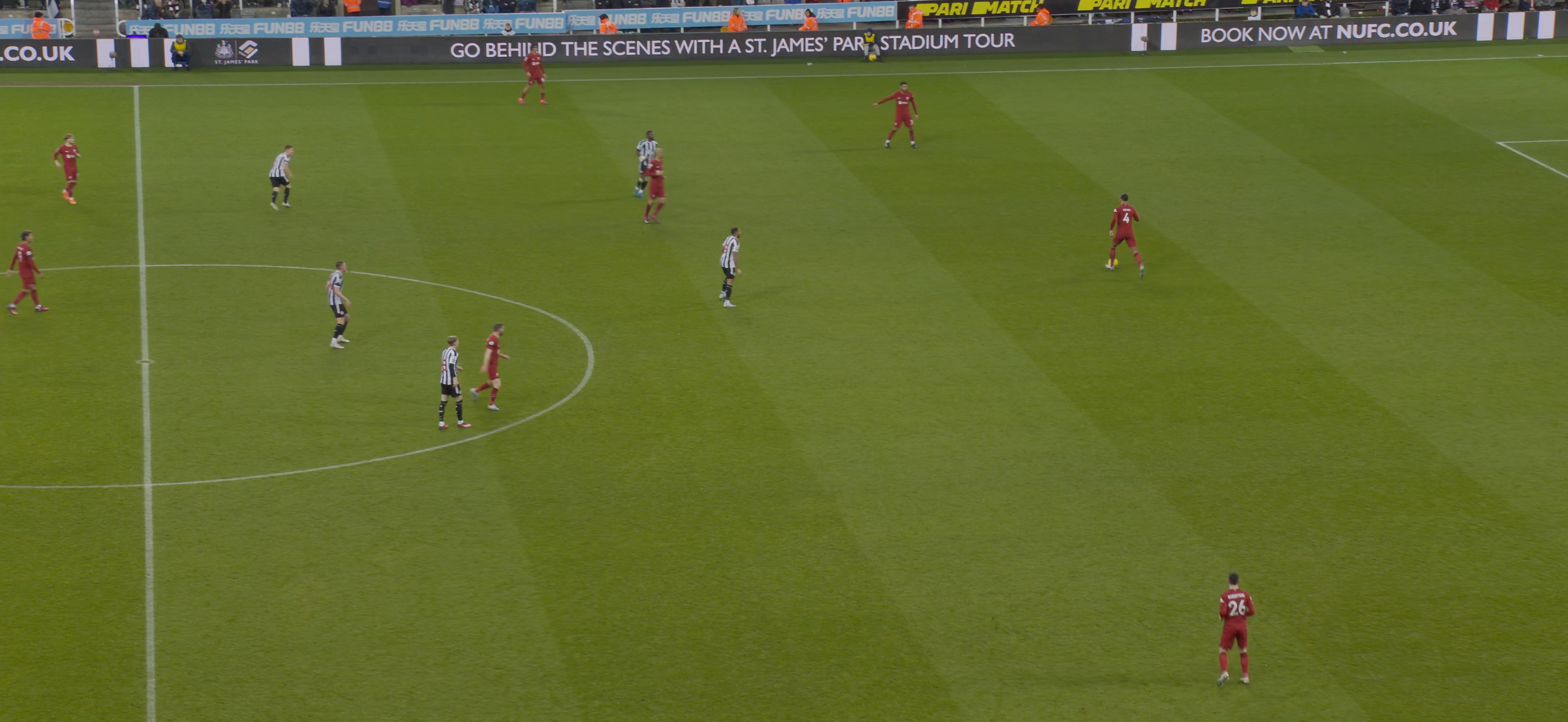 Liverpool's buildup shape against Newcastle