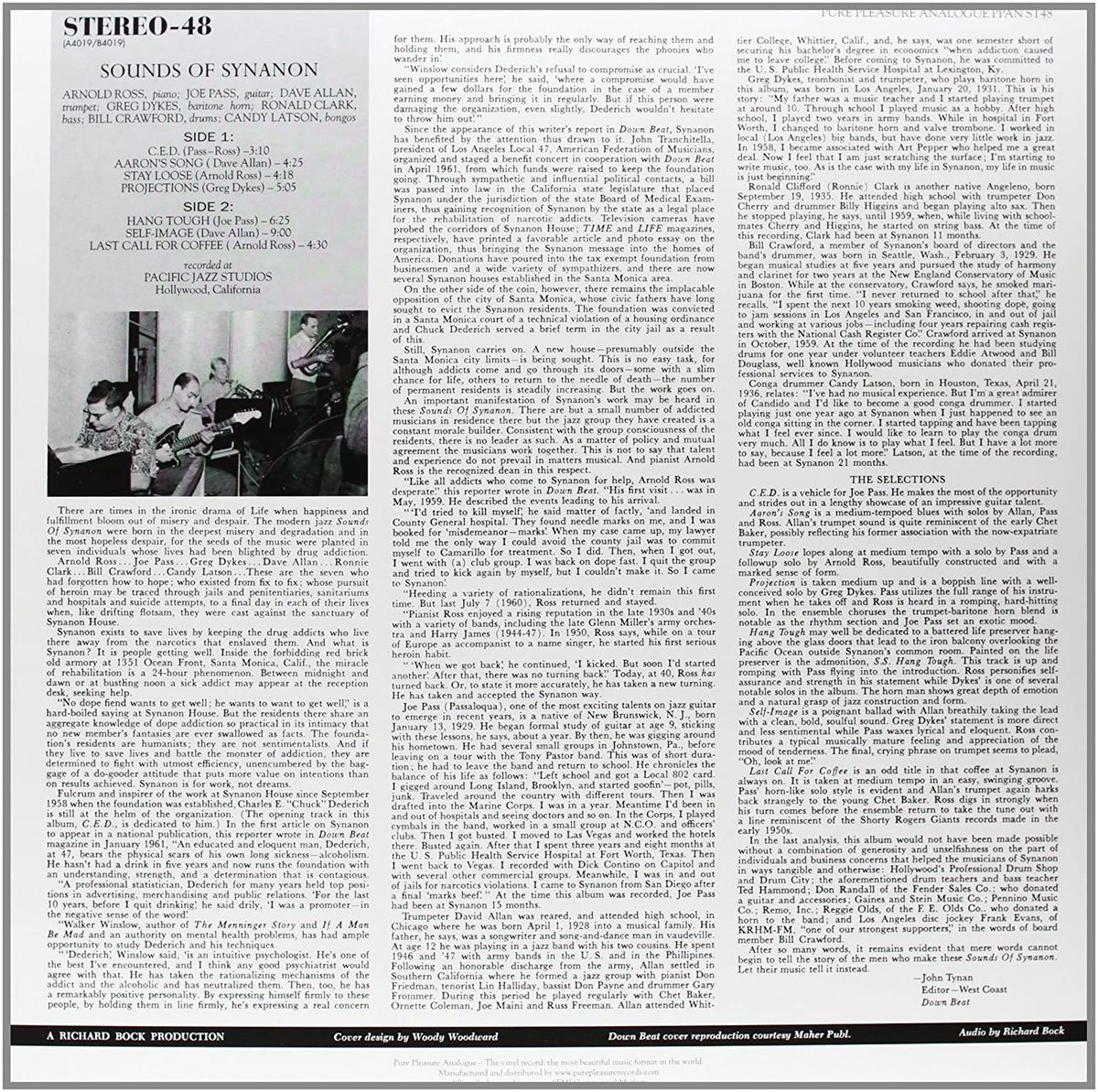 Joe Pass et al 'Sounds of Synanon' album artwork rear