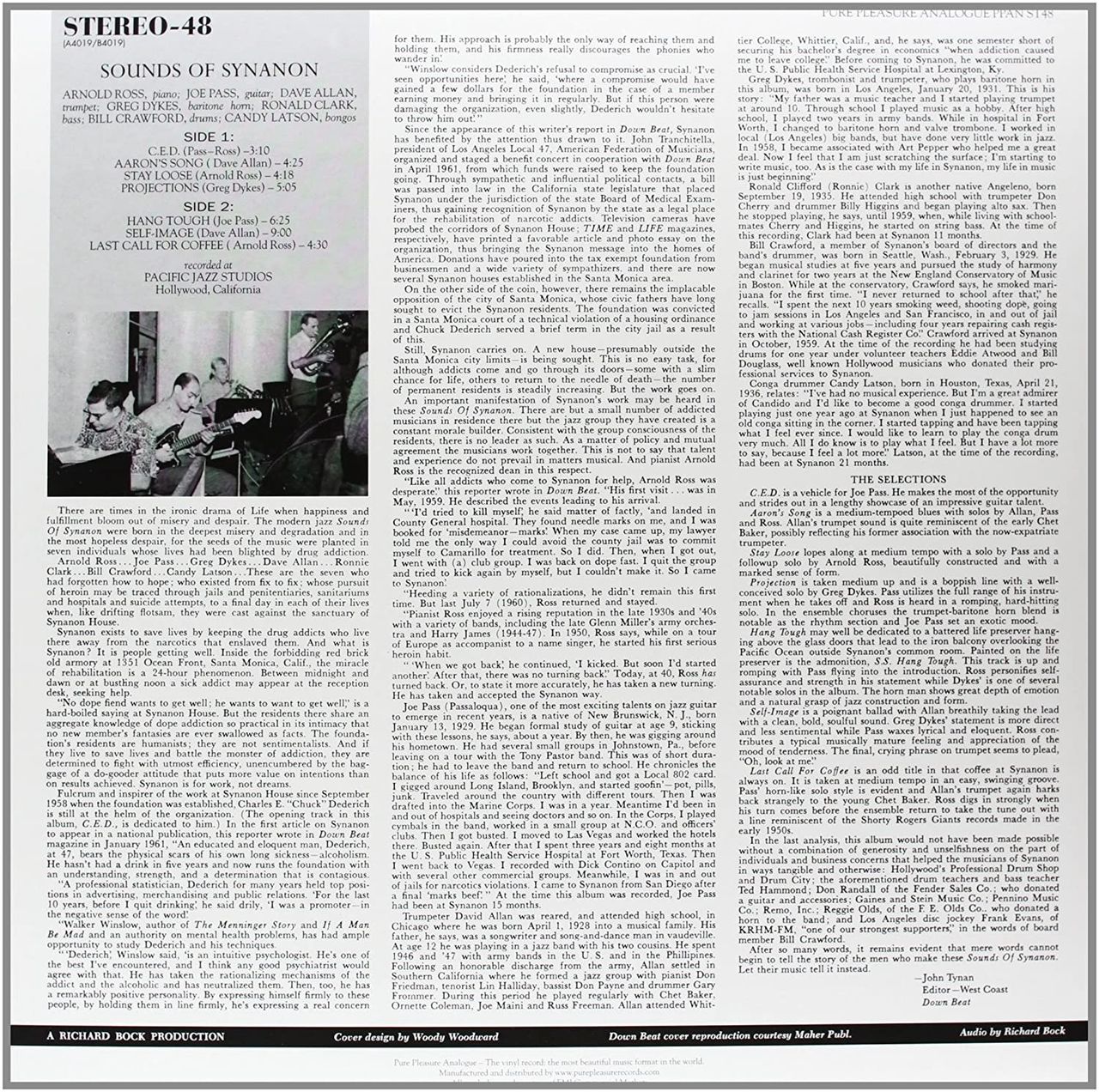 Joe Pass et al 'Sounds of Synanon' album artwork rear