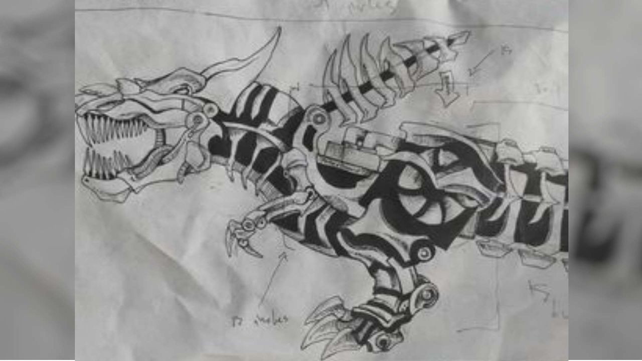 Dino Grimlock mod process by Ed Mod Craft