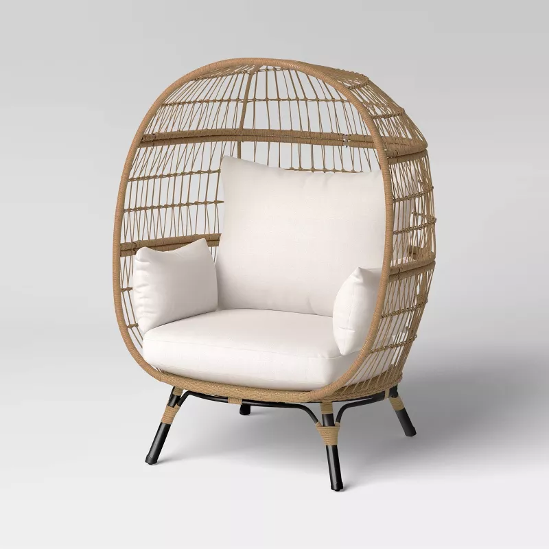 Southport Steel Outdoor Patio Egg Chair Black - Threshold™