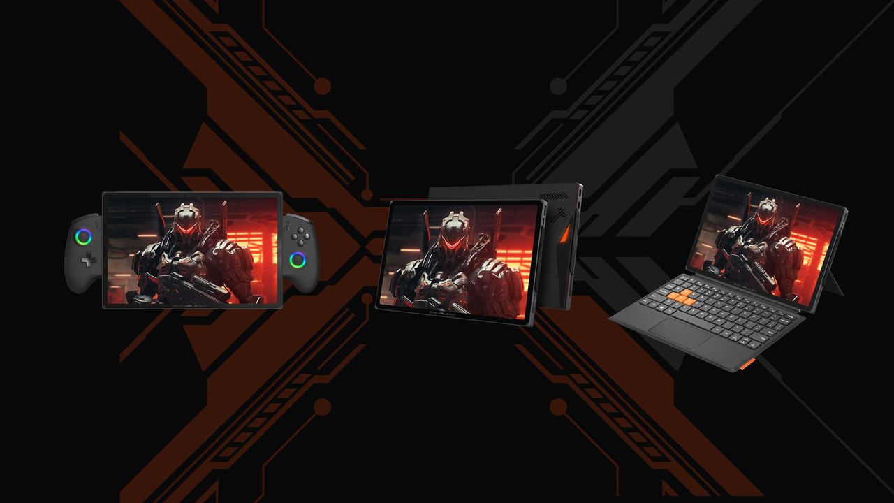 Promotional images for the OneXPlayer X1 portable PC
