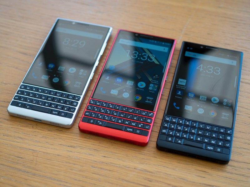 BlackBerry KEY2 in red, silver and black