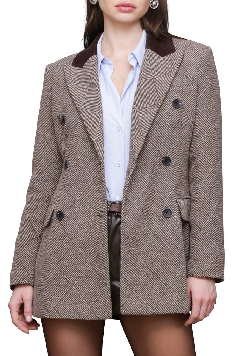 Basket Weave Doubled Breasted Hourglass Blazer