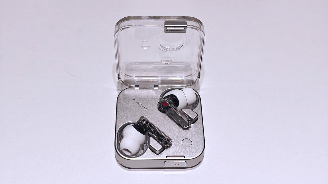 Nothing Ear 3; photos of white and metallic earbuds with transparent plastic casing