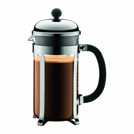 Bodum Chambord French Press Coffee Maker, Glass, 1l, 34 Oz, 8 Cup, Chrome