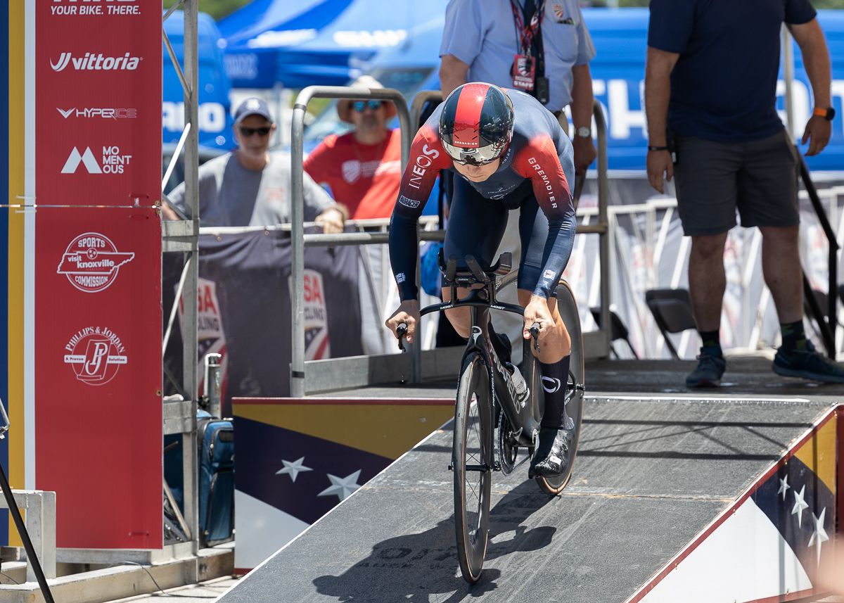 It's not often you get high drama in a Time Trial, but Magnus Sheffield (INEOS Grenadiers), the last rider in wave 4, put down a time that was 50.7 seconds faster than Lawson Craddock's (Team Bike Exchange - Jayco) winning time from 2021 setting up a nailbiter of a last wave.