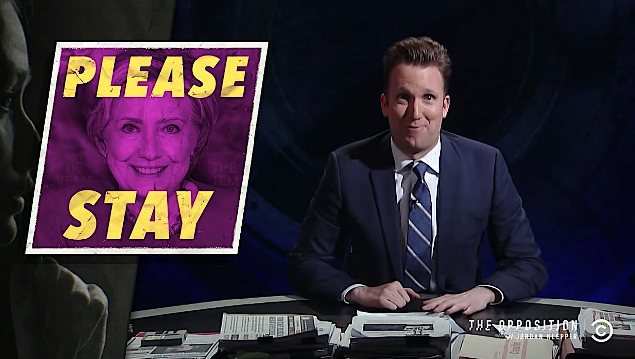 Jordan Klepper begs Hillary Clinton to stay