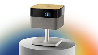 Epson Lifestudio Flex Plus projector with rainbow background