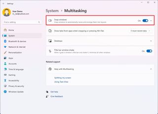 Snap assist options