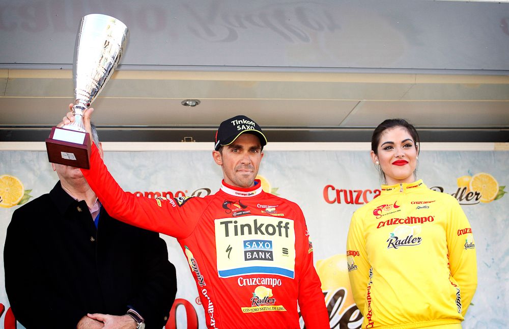 Alberto Contador took the race lead in the time trial.