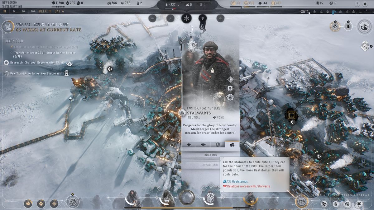 Frostpunk 2 heatstamps - Raising funds