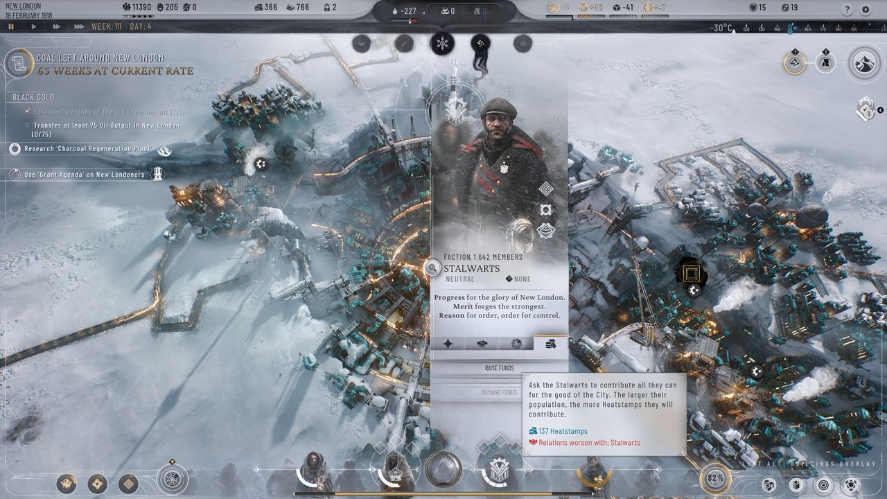 Frostpunk 2 heatstamps - Raising funds