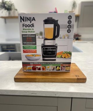 Ninja Foodi Hot and Cold Blender outer packaging in box at Future Plc test kitchen