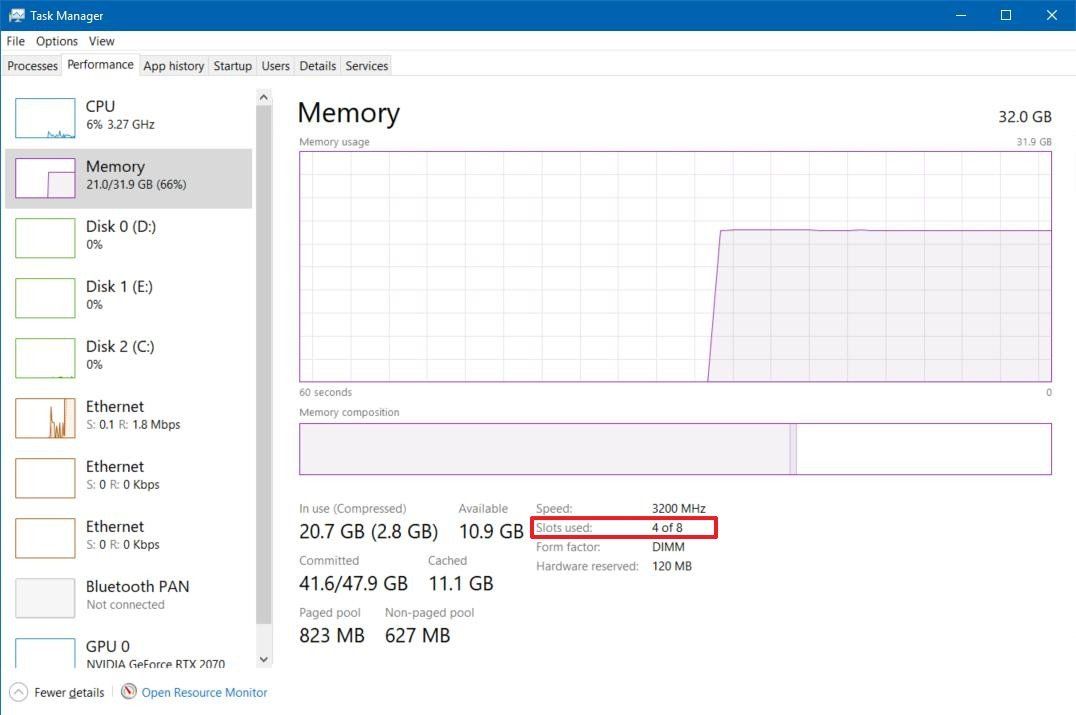 How to quickly determine memory slots available on motherboard on