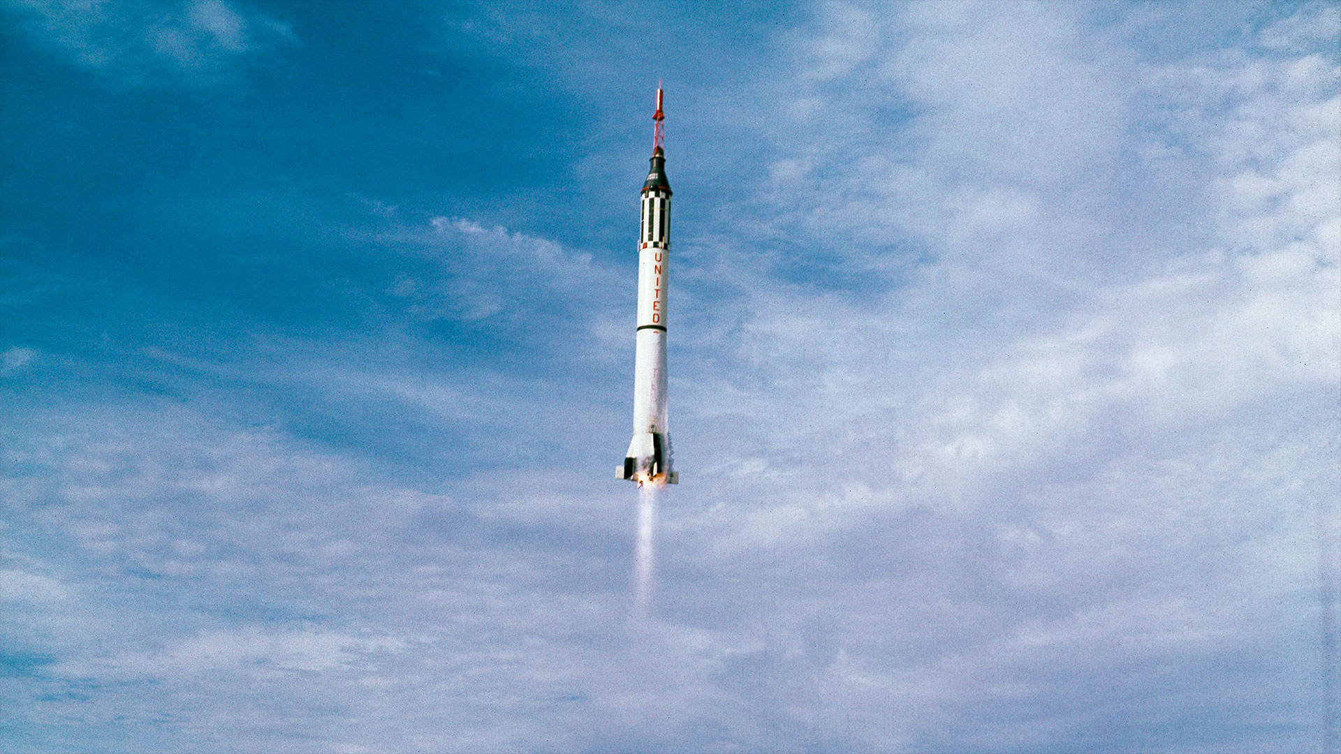 The launch of Virgil "Gus" Grissom on NASA's Mercury-Redstone 4 suborbital mission from Cape Canaveral on July 21, 1961.