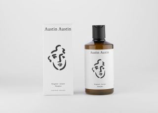 Brown bottle with monochrome artwork packaging