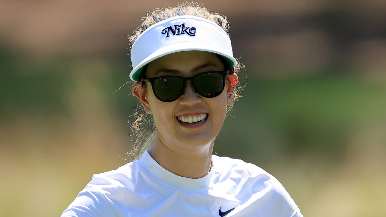 Michelle Wie West during a practice round before the 2022 US Women&#039;s Open