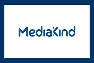 Mediakind logo with blue border