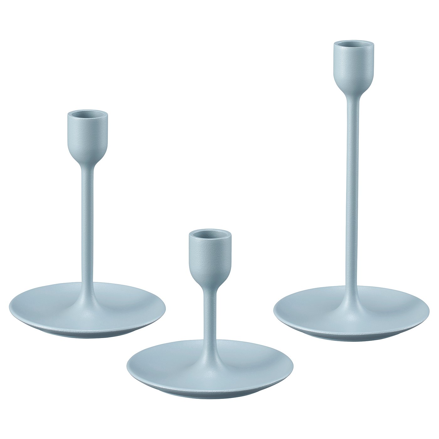 Fulltalig Candlestick, Set of 3 - Light Gray-Blue