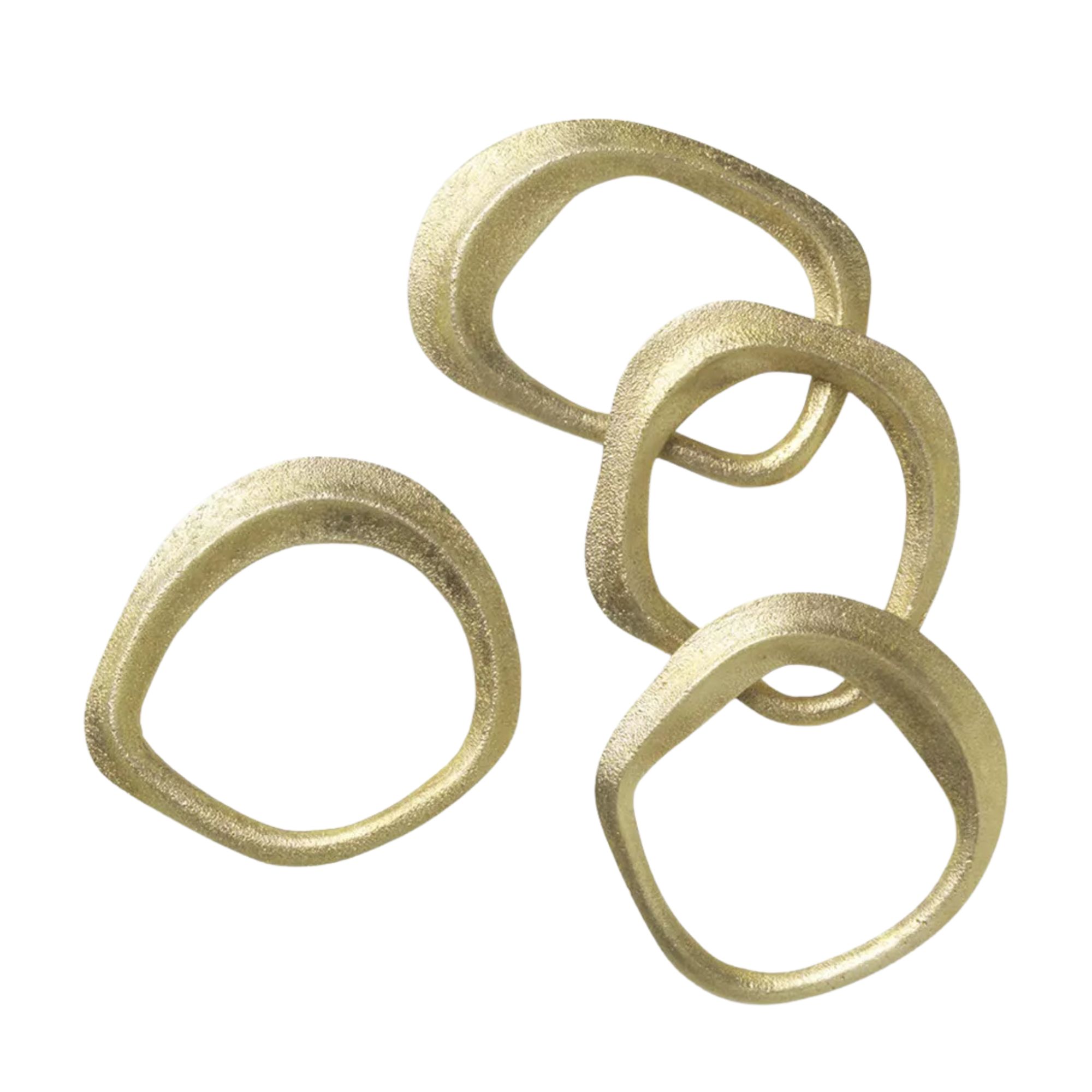 FERM LIVING, Flow Brass Napkin Rings, Set of 4