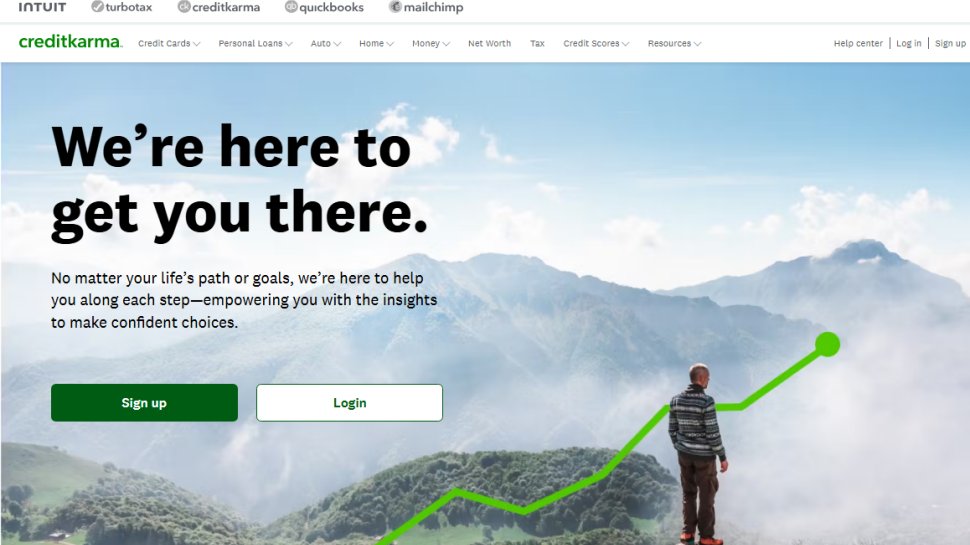 Website screenshot of Credit Karma (August, 2025)